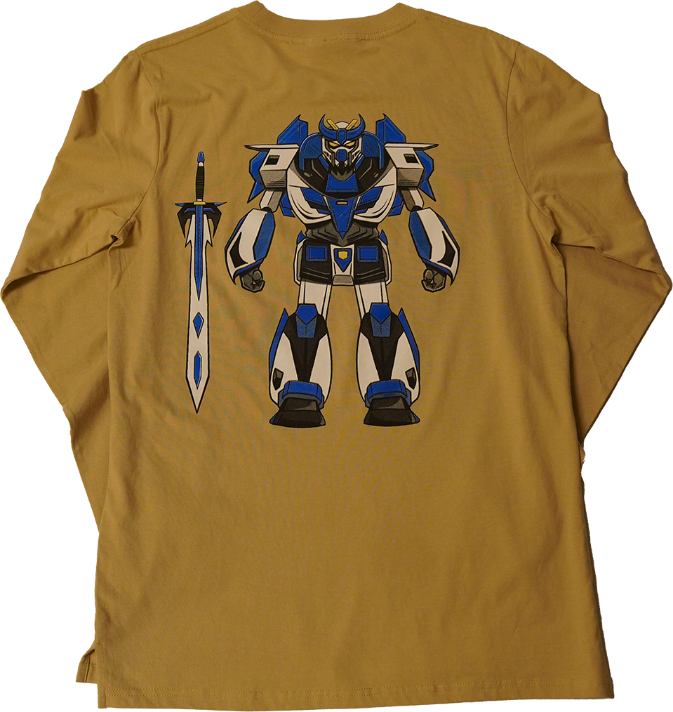 Tan Blue Robot Long sleeve