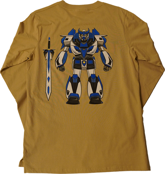 Tan Blue Robot Long sleeve
